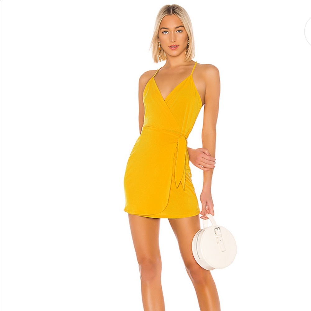 Never worn, designer, wrap, yellow sundress